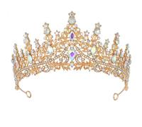 FANSHINUO Elegantes coronas de diamantes de imitación para mujer, diadema para eventos de graduación, tocados para bodas, cumpleaños y ocasiones especiales, as the pic show, Aleación de zinc