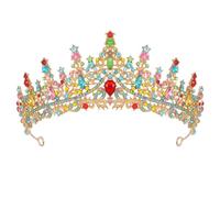 FANSHINUO Elegantes coronas de diamantes de imitación para mujer, diadema para eventos de graduación, tocados para bodas, cumpleaños y ocasiones especiales, as the pic show, Aleación de zinc