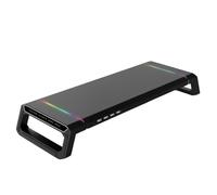 FANSHINUO Elevadores multifuncionales para monitores con concentradores USB integrados, soporte plegable para computadora con cajón de almacenamiento y elevadores de monitores de teléfono