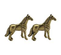 FANSHINUO Estatua tradicional asiática de caballo de batalla en miniatura, base sólida, coleccionable, exhibición de escritorio, estatua de caballo de guerra de metal cultural