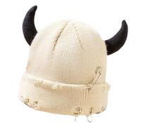 FANSHINUO Gorro de punto para clima frío con alfiler de seguridad ajustable, diseño acrílico aislado para deportes de nieve y viajes urbanos con pin, blanco, Talla única