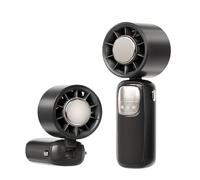 FANSHINUO Ventilador de mano silencioso con pantalla LED, portátil, refrigeración, para senderismo, mochilas, susurros, escritorio, con base antideslizante