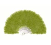 FANSOF.FANS Marabou - Abanico de mano de plumas de 45 cm, regalo de fiesta de boda al aire libre, sesión de fotos de baile vintage (verde oliva)