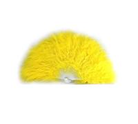 FANSOF.FANS Ventilador de mano de plumas de marabú 45 cm, vestido de lujo, regalo de fiesta de boda, sesión de fotos de baile vintage al aire libre (Amarilla)