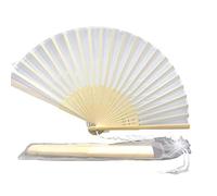 FANSOF. FANS Ventilador de tela de seda con una tassel grado A bambú costillas fiesta de boda favor ventilador de mano (Royal Navy Blue)