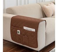 Fansu 2 Pieza Funda para Reposabrazos de Sofá, Funda para Reposacabezas para Sillón Reclinable, Organizador de Reposabrazos, Funda de Sillón Relax, Muebles Acolchado (Camel)