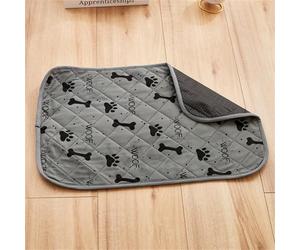 FANSU 2 Piezes Empapadores Perros,Reutilizable Almohadillas Perro,Estampados de Moda Antideslizante Impermeable Empapadores para Perros, Adiestramiento Perros Almohadillas (100x80cm,Gris oscuro hueso)