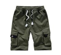 Fansu 2024 Pantalones Cortos Hombre, Cintura Elástica con Cordón Casual Holgados Deportivos Hombre Pantalones Tipo Cargo, Bermudas Pantalones Deportivos con Bolsillos