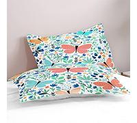 Fansu 3D Funda de Almohada 50x75cm de Microfibra, Rectangular Juego de 2 Fundas Almohadas con Cierre de sobre Transpirable Suave Antiarrugas Elegantes y Cómodas (Mariposa de la Planta)