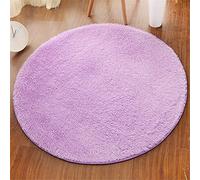 Fansu Alfombra Shaggy Grande para Salón Comedor Dormitorio, Ronda Color Sólido Pelo Largo Mullida Super Suave Interior Moderno Lavado Antideslizantes Peludas Alfombrilla (Morado Claro,80cm)