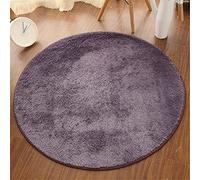 Fansu Alfombra Shaggy Grande para Salón Comedor Dormitorio, Ronda Color Sólido Pelo Largo Mullida Super Suave Interior Moderno Lavado Antideslizantes Peludas Alfombrilla (Púrpura grisáceo,100cm)
