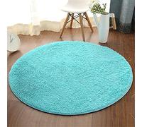 Fansu Alfombra Shaggy Grande para Salón Comedor Dormitorio, Ronda Color Sólido Pelo Largo Mullida Super Suave Interior Moderno Lavado Antideslizantes Peludas Alfombrilla (Cielo Azul,100cm)
