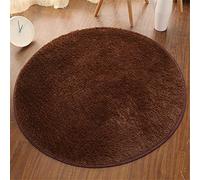 Fansu Alfombra Shaggy Grande para Salón Comedor Dormitorio, Ronda Color Sólido Pelo Largo Mullida Super Suave Interior Moderno Lavado Antideslizantes Peludas Alfombrilla (marrón,100cm)