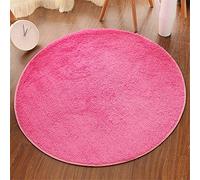 Fansu Alfombra Shaggy Grande para Salón Comedor Dormitorio, Ronda Color Sólido Pelo Largo Mullida Super Suave Interior Moderno Lavado Antideslizantes Peludas Alfombrilla (Ciruela roja,80cm)