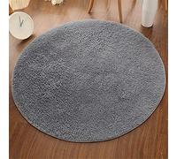 Fansu Alfombra Shaggy Grande para Salón Comedor Dormitorio, Ronda Color Sólido Pelo Largo Mullida Super Suave Interior Moderno Lavado Antideslizantes Peludas Alfombrilla (Gris,100cm)