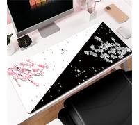 Fansu Alfombrilla Ratón Impresión de Japonesa, Alfombrilla Ratón XXL/XL/L, Alfombrilla Gaming, Mouse Pad con Bordes Cosidos y Base Goma Antideslizante, para Hogar y Oficina (Sakura,700x300x3mm)
