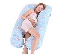 FANSU Almohada de Embarazo para Dormir, Multiusos Almohada Embarazada Almohada de Lactancia en U Desenfundable & Lavable en Lavadora para Dormir de Lado (140x80cm,Oso)