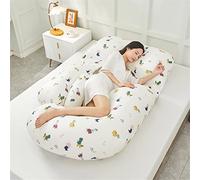 Fansu Almohada de Embarazo para Dormir, Multiusos Vellón Almohada Embarazada Almohada de Lactancia en U Desenfundable & Lavable en Lavadora para Dormir de Lado (80x110x180cm,Dinosaurios)
