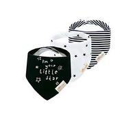 Fansu Bebé Bandana Baberos Set, 3pcs 100% Algodón Orgánico Suaves y Súper Absorbentes Bandana Hipoalergenico Hebilla Ajustable y Forro Saliva Toalla Recién Nacido (Estrellas)