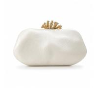 Fansu Bolso de Mano Noche para Mujer con Forma de Concha | PU Clutch Bolsos de Hombro Cruzado Cartera de Mano con Cadena Desmontable para Ceremonias Bodas Cita Fiesta Cócteles Evento