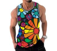 Fansu Camiseta Tirantes Hombre Verano, Impresiones 3D Divertidas Camiseta Sin Mangas Casual Talla Grande Ligera y Transpirable para Deporte Gym Running (Multicolore,XXL)