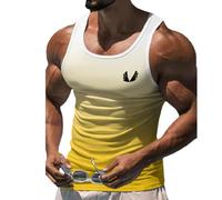 Fansu Camiseta Tirantes Hombre Verano, Impresiones 3D Divertidas Camiseta Sin Mangas Casual Talla Grande Ligera y Transpirable para Deporte Gym Running (Amarillo pálido,XXL)