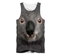 Fansu Camiseta Tirantes Hombre Verano, Impresiones 3D Divertidas Camiseta Sin Mangas Casual Talla Grande Ligera y Transpirable para Deporte Gym Running (Koala,XXL)