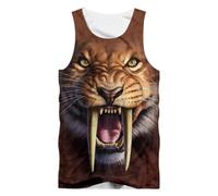 Fansu Camiseta Tirantes Hombre Verano, Impresiones 3D Divertidas Camiseta Sin Mangas Casual Talla Grande Ligera y Transpirable para Deporte Gym Running (Animal,XXL)