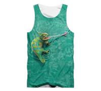 Fansu Camiseta Tirantes Hombre Verano, Impresiones 3D Divertidas Camiseta Sin Mangas Casual Talla Grande Ligera y Transpirable para Deporte Gym Running (Cian,XXL)