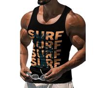 Fansu Camiseta Tirantes Hombre Verano, Impresiones 3D Divertidas Camiseta Sin Mangas Casual Talla Grande Ligera y Transpirable para Deporte Gym Running (Palmeras,XXL)