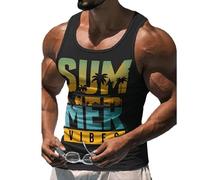 Fansu Camiseta Tirantes Hombre Verano, Impresiones 3D Divertidas Camiseta Sin Mangas Casual Talla Grande Ligera y Transpirable para Deporte Gym Running (Verano,XXL)