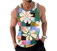 Fansu Camiseta Tirantes Hombre Verano, Impresiones 3D Divertidas Camiseta Sin Mangas Casual Talla Grande Ligera y Transpirable para Deporte Gym Running (Floral,XXL)