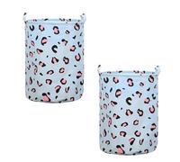 Fansu Cesto Ropa Sucia Plegable Grande Redondo, Cestos para Colada Impermeable de Algodón y Lino, Cestos Almacenaje del Dormitorio Baño para Guardar Juguetes, Ropa Sucia (43 L,Azul 2 Piezas)