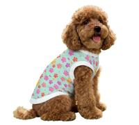 FANSU Chaleco Refrescante para Perros, Camiseta de Hielo Transpirable de Alta Elasticidad, Chaleco Refrigerante Perro & Gatos para Paseos Veraniegos,Impresión Huella (Huella 5,L)