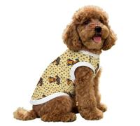FANSU Chaleco Refrescante para Perros, Camiseta de Hielo Transpirable de Alta Elasticidad, Chaleco Refrigerante Perro & Gatos para Paseos Veraniegos,Impresión Pata (Amarillo 1,S)