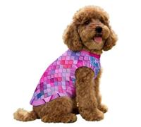 FANSU Chaleco Refrescante para Perros, Camiseta de Hielo Transpirable de Alta Elasticidad, Chaleco Refrigerante Perro & Gatos para Paseos Veraniegos,Impresión Geometría (Rosa,S)