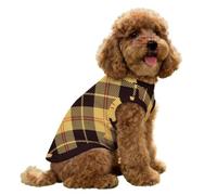 FANSU Chaleco Refrescante para Perros, Camiseta de Hielo Transpirable de Alta Elasticidad, Chaleco Refrigerante Perro & Gatos para Paseos Veraniegos,Impresión A Cuadros (Amarillo Negro,M)