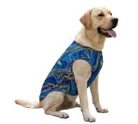 FANSU Chaleco Refrescante para Perros, Camiseta de Hielo Transpirable de Alta Elasticidad, Chaleco Refrigerante Perro y Gatos para Paseos Veraniegos,Impresión (Azul 3,XXL)