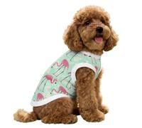 FANSU Chaleco Refrescante para Perros, Camiseta de Hielo Transpirable Elasticidad, Chaleco Refrigerante Perro y Gatos Estampados de Animales en 3D para Paseos Veraniegos (Flamenco Verde,L)