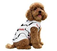 FANSU Chaleco Refrescante para Perros, Impresión Musical Camiseta de Hielo Transpirable de Alta Elasticidad, Chaleco Refrigerante Perro y Gatos para Paseos Veraniegos (Nota Negra,XL)