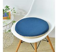 Fansu Cojín para Silla Redondo, Impermeable Cojín de Asiento para Silla Comedor Espuma Viscoelástica Redondos Cojines de Silla con Cremallera Desmontable o Lavable (45cm,Azul)