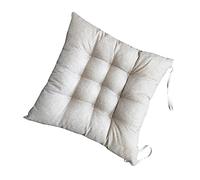 Fansu Cojines para Sillas con Lazos, Color Sólido Cojín de Silla Lino Suave Espesar Tatami Cojín de Silla para Comedor Jardín Patio Cocina o Interior Exterior (Gris,40x40x8cm)
