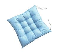 Fansu Cojines para Sillas con Lazos, Color Sólido Cojín de Silla Tatami Lino Espesar Suave Cojín de Silla para Comedor Jardín Patio Cocina o Interior Exterior (Azul Claro,45x45x8cm)