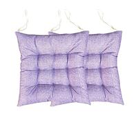 Fansu Cojines para Sillas con Lazos, Pack 2 Cojines para Silla - Lino Espesar Suave Tatami Cojín de Silla para Comedor Jardín Patio Cocina o Interior Exterior (Púrpura,45x45x8cm)
