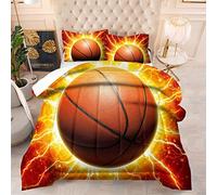 Fansu Colcha Acolchada Fina Suave Cubrecama Rellenos Finos Edredón Funda de Almohada Baloncesto Estampada Manta Colchas Bouti Cama 90/135/150,Juego de Ropa de Cama 3 Piezas (100x135,Electricidad)