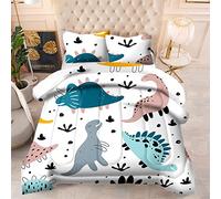 Fansu Colcha Acolchada Fina Suave Cubrecama Rellenos Finos Edredón Funda de Almohada Estampada Manta Colchas Bouti Cama 90/135/150, Juego de Ropa de Cama 3 Piezas (220x240,Triceratops)