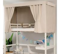 Fansu Cortina de Cama Litera,Color Sólido Mosquiteras Protección de Privacidad Cortina Opaca para Cama para Dormitorio de Estudiantes,Tipi Infantil para Litera Dormitorio (Beige,2x1.2m-2pc)