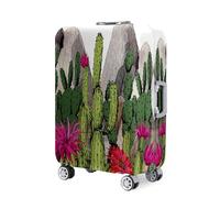 FANSU Cubierta de Equipaje Protectora Funda de Maleta, Cactus Impresión Equipaje de Viaje, Anti-Polvo Elástica Luggage Cover para Equipaje de 18-32 Pulgadas (L(26-28in),Gris)
