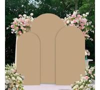 FANSU Cubierta de Telón de Fondo de Arco, Elástico Cubierta de Fondo de Arco Decoración de Fiesta para Cumpleaños Boda Propuesta Escena Banquete | Color Sólido (Caqui,6.6FT / 100x200m)