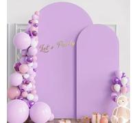 FANSU Cubierta de Telón de Fondo de Arco, Elástico Cubierta de Fondo de Arco Decoración de Fiesta para Cumpleaños Boda Propuesta Escena Banquete | Color Sólido (Morado Claro,4FT / 50x120cm)